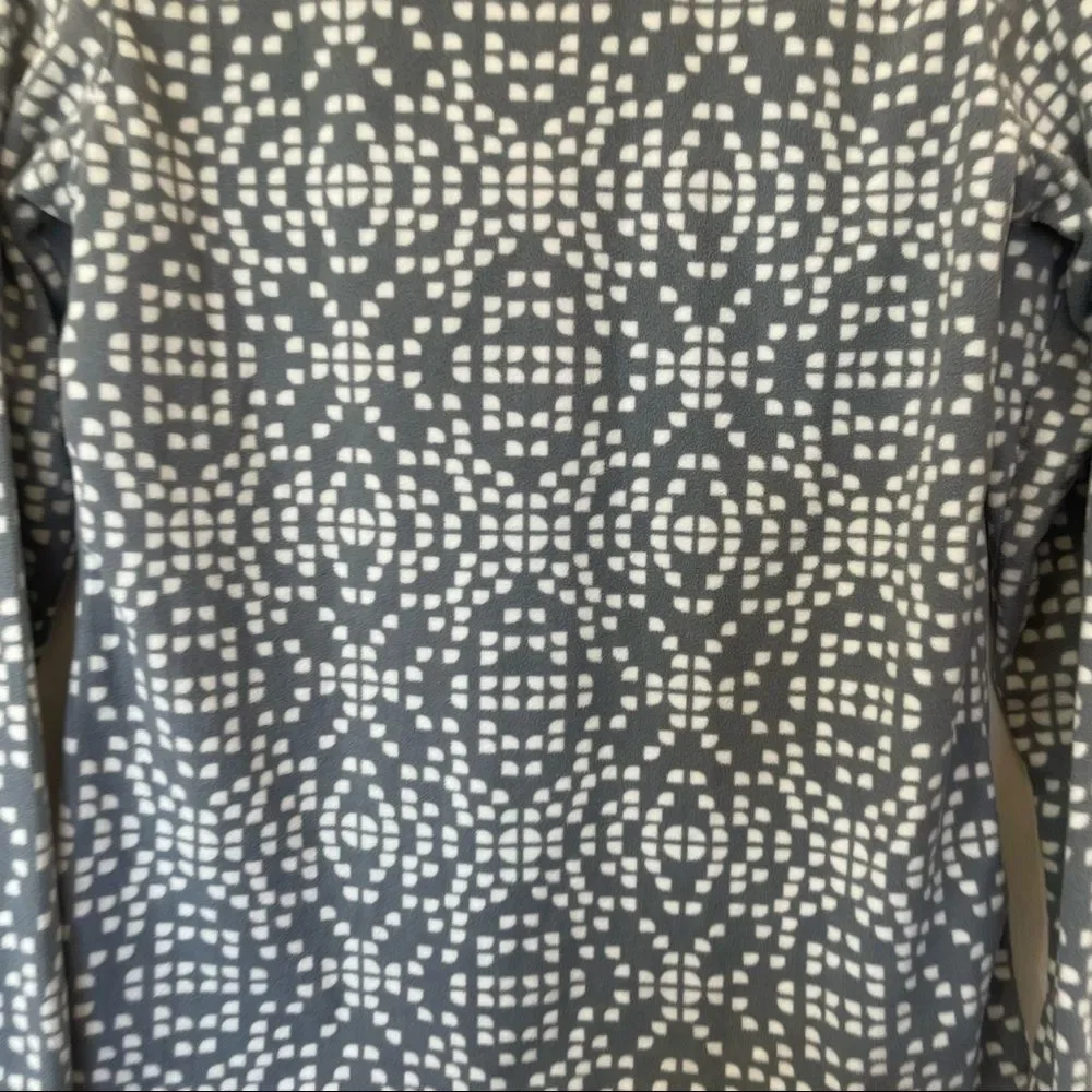 Columbia Gray & White with Pink Detail Ling Sleeve Fleece Three Quarter Zip Up - Picture 3 of 7
